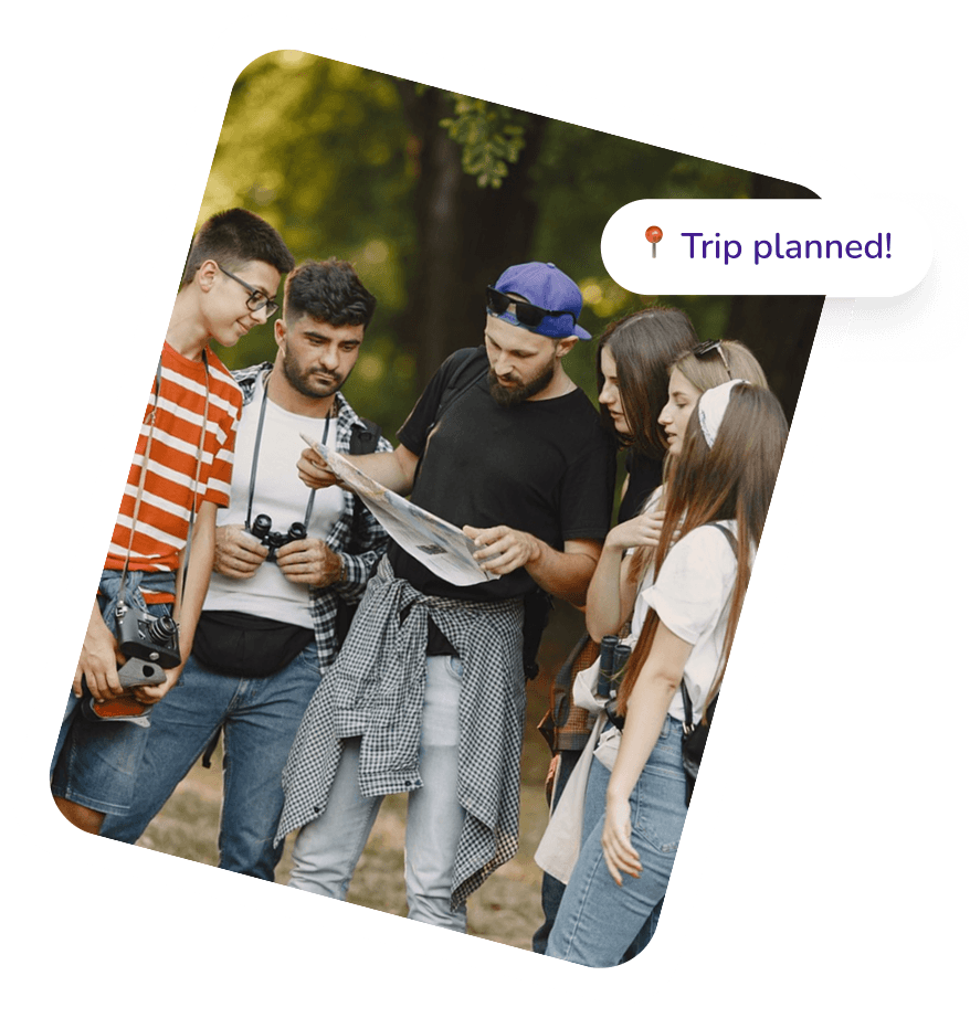 Friends planning a trip together